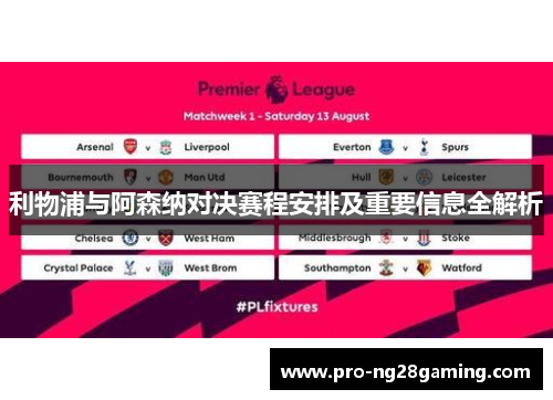 利物浦与阿森纳对决赛程安排及重要信息全解析 利物浦与阿森纳对决赛程安排及重要信息全解析
